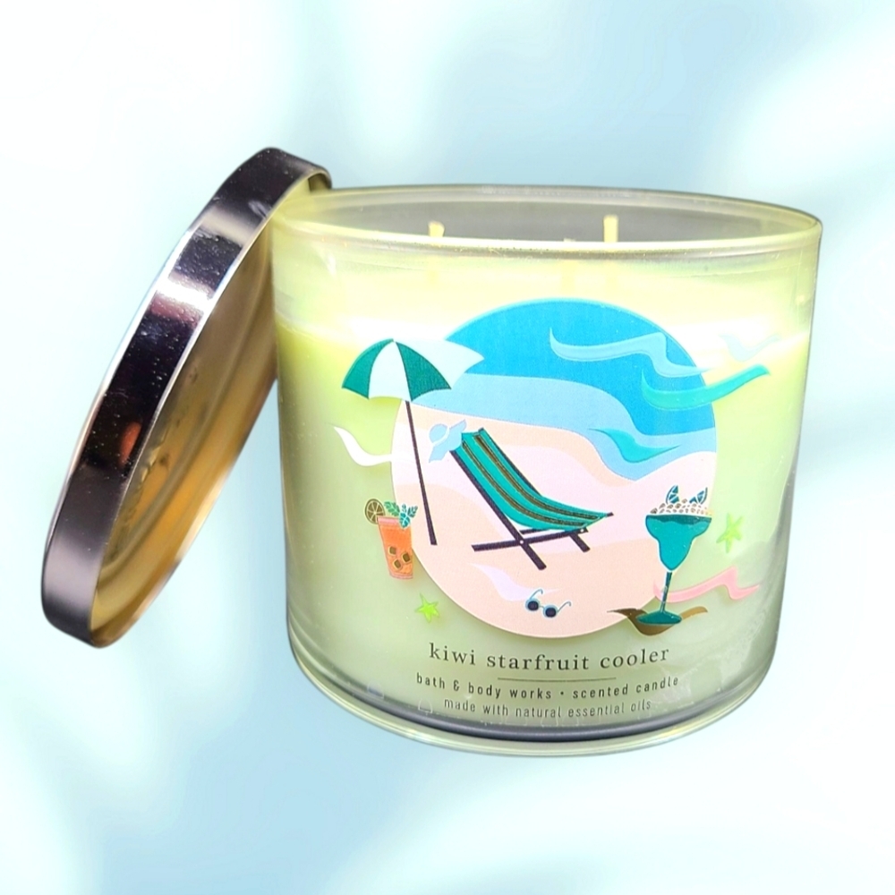 KIWI STARFRUIT COOLER 3-WICK CANDLE BY BATH AND BODY WORKS